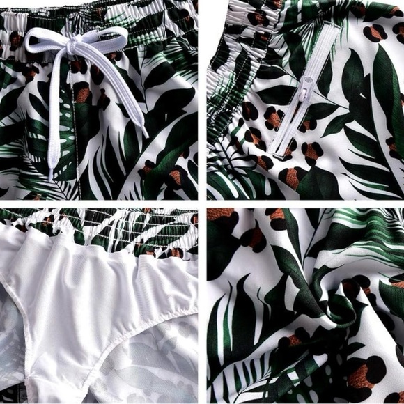 Women’s Tropical Leaf Leopard Swim or Beach Board Shorts Size Medium - Picture 11 of 11